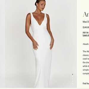 Meshki - Amanza Maxi Dress With Cowl Back - White *NWT* *ALTERED SHORTER*